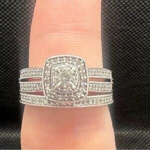 1/4 ctw SS Diamond Bridal Set